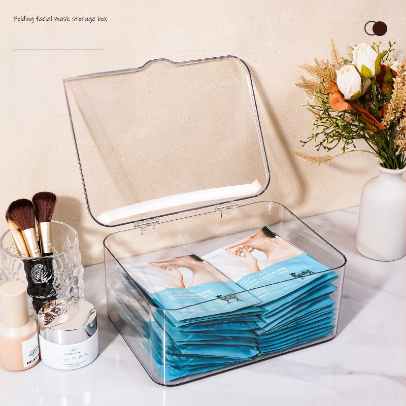 Kosmetikos laikymo dėžutė su atverčiamu dangteliu, plastikinė, modernus minimalistinis stilius (Medžiaga: Plastikas; Logotipo spausdinimas: Taip; Pritaikymas: Galimas; Išleidimo data: 2023; Prekės ženklas: Ruan zan)