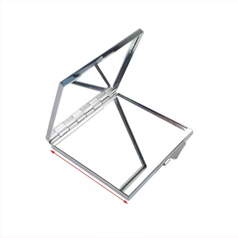 Mini nešiojamas makiažo veidrodėlis, sulankstomas, dvipusis HD, rankinis, su deimantų akcentais