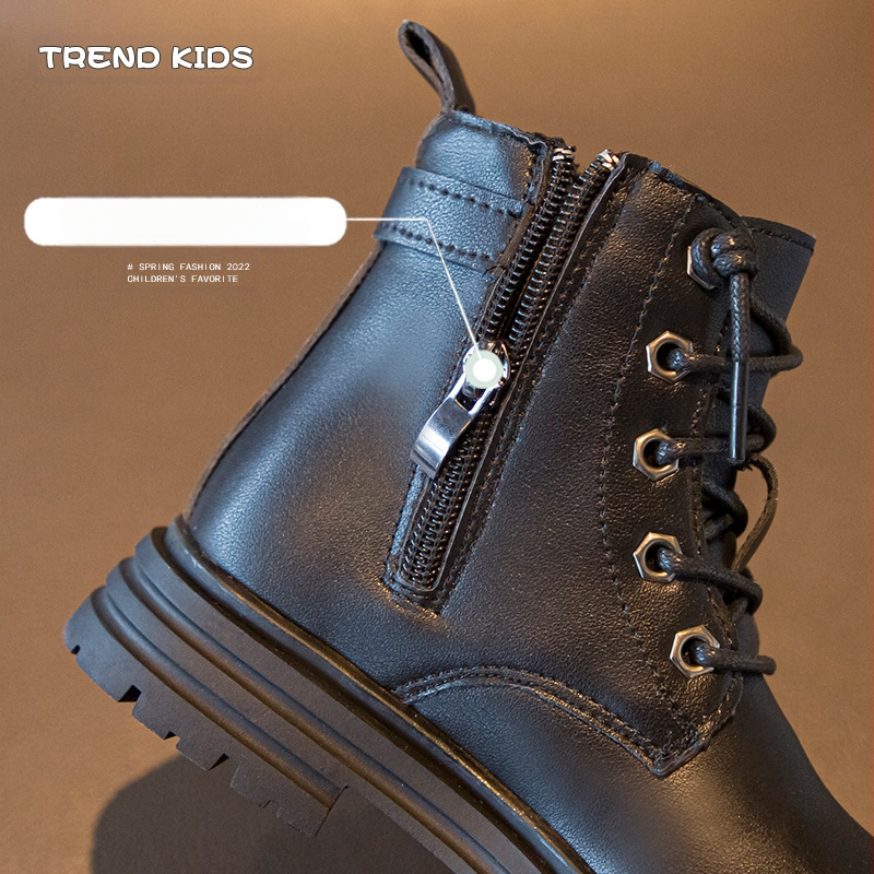 Bērnu Martin zābaki ar mikrošķiedras ādas augšu, gumijas zole, vidēja augstuma zābaki, sānos rāvējslēdzējs, neslīdoši un izturīgi pret nodilumu, vecums 4–16 gadi