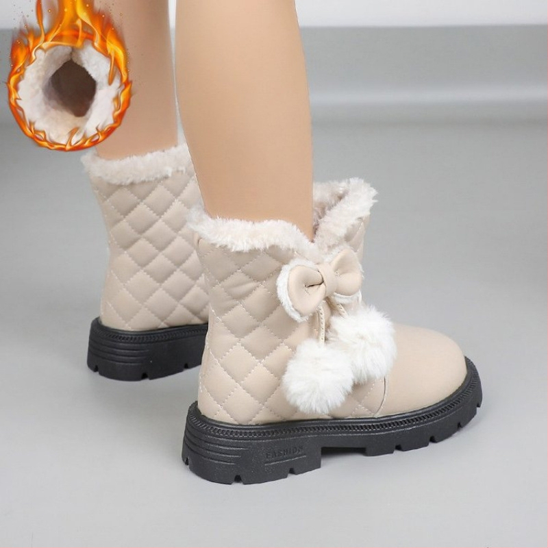 Meitenēm ziemas sniega zābaki - PU augšdaļa, Korejas stila, 1–3 gadu vecumam, izcelsme Taizhou, Zhejiang, potīšu zābaki