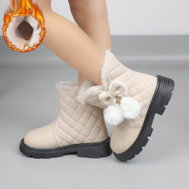 Meitenēm ziemas sniega zābaki - PU augšdaļa, Korejas stila, 1–3 gadu vecumam, izcelsme Taizhou, Zhejiang, potīšu zābaki