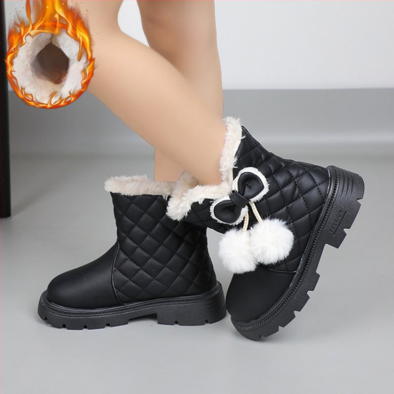 Meitenēm ziemas sniega zābaki - PU augšdaļa, Korejas stila, 1–3 gadu vecumam, izcelsme Taizhou, Zhejiang, potīšu zābaki