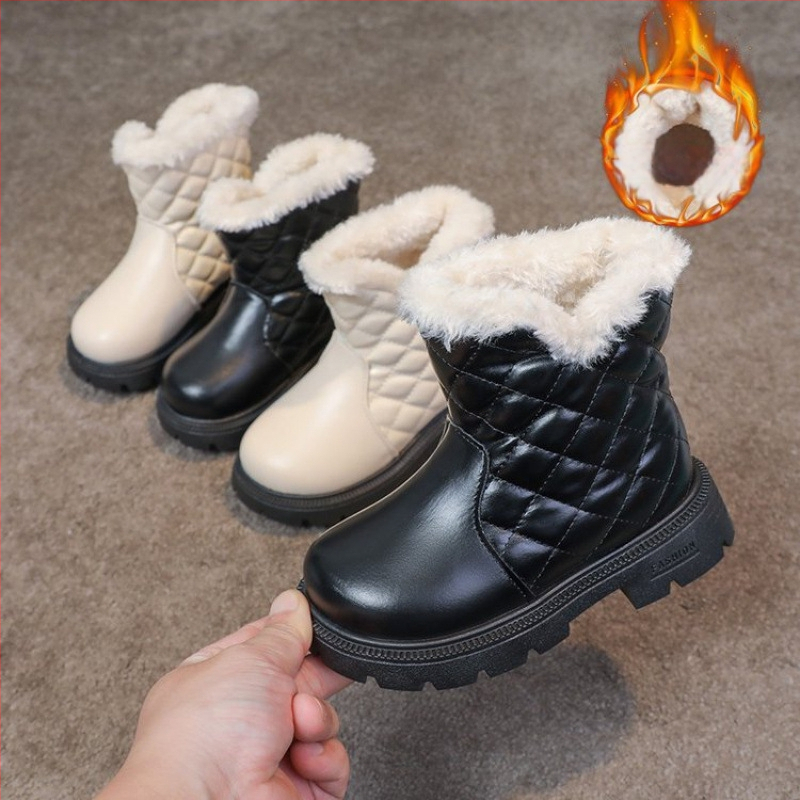 Meitenēm paredzēti potītes zābaki ar PU augšdaļu, ikdienas stila, vecums 1-3 gadi