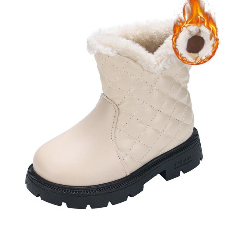 Meitenēm paredzēti potītes zābaki ar PU augšdaļu, ikdienas stila, vecums 1-3 gadi