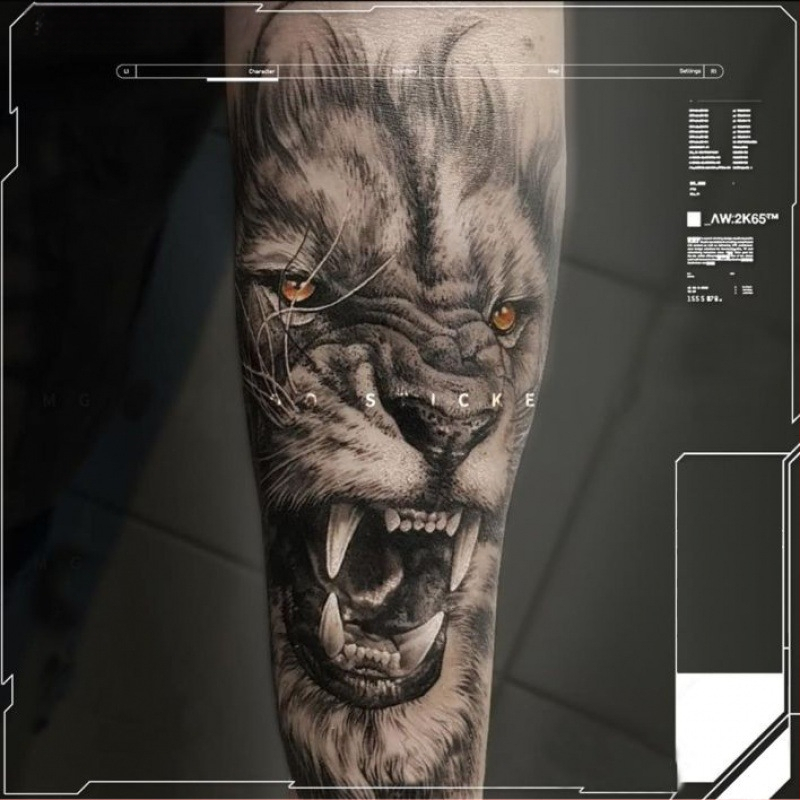 Tetovējumu uzlīmes ar lauvas galvas motīvu; zīmols Phil art; amatniecība: Cits; apstrāde un personalizācija: Nē; ražošanas process: Cits; dāvana: Nē.