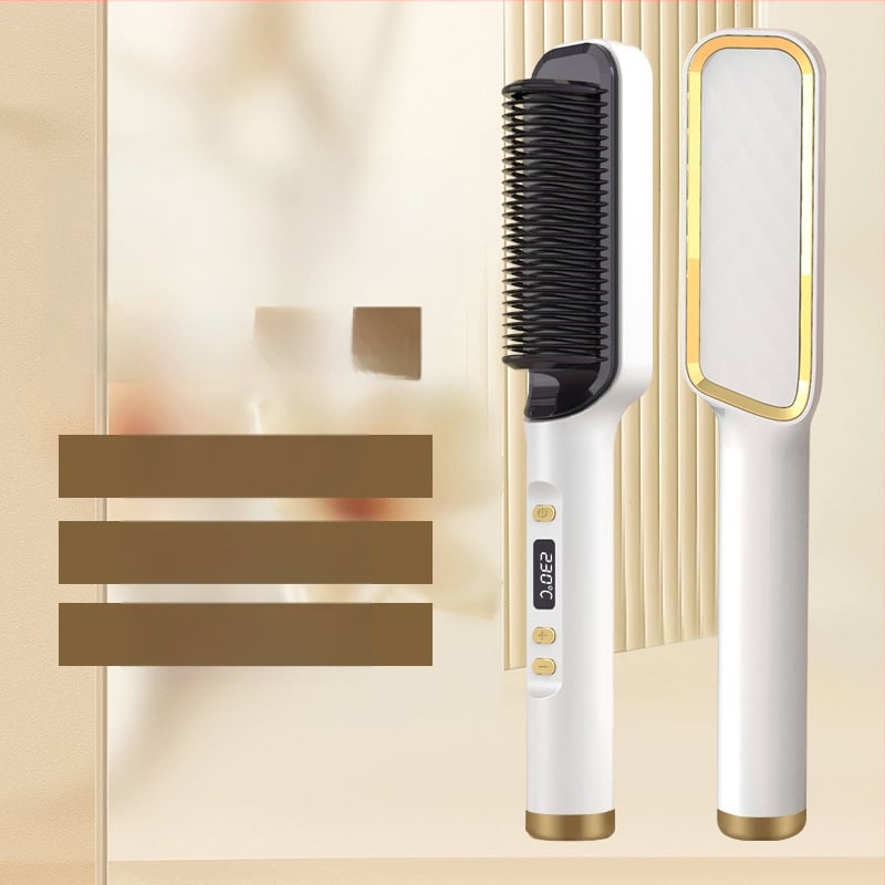 Elektriskais taisnošanas un cirtu veidošanas ķemme ar keramisko pārklājumu – 16–20 mm diametrs, 6 temperatūras iestatījumi, 45 W, 110–240 V, piemērots mitriem un sausiem matiem