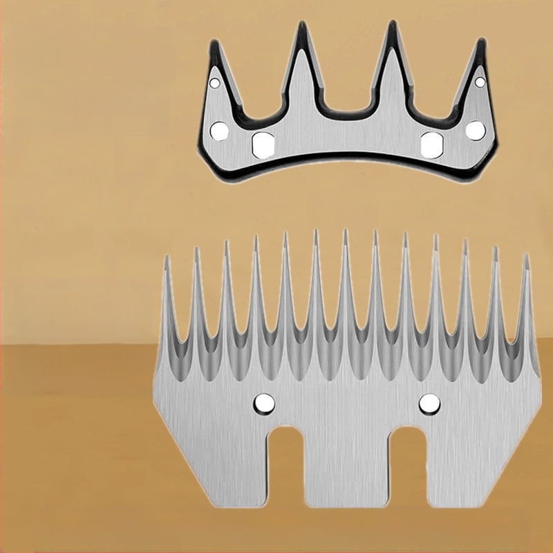 Elektrinės vilnos žnyplų ašmenys – aukštas kietumas, gera patvarumas, aštrus; 13/9 tiesus ir 13/9 išlenktas
