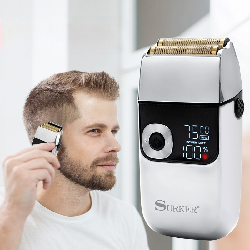 Surker elektriskais skuveklis ar 2 asmeņiem, pilnībā mazgājams, LED displejs, 120 min darbības laiks