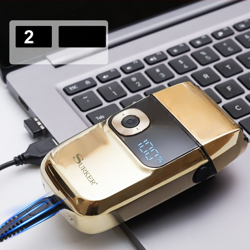 Surker elektriskais skuveklis ar 2 asmeņiem, pilnībā mazgājams, LED displejs, 120 min darbības laiks