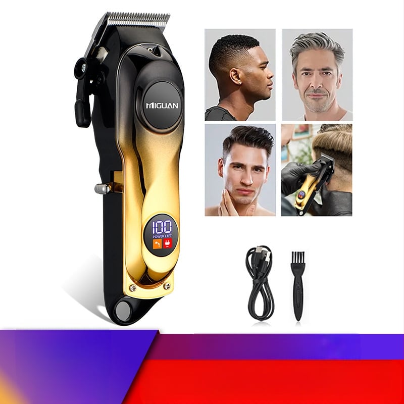 Matu griezējs ar iebūvētu litija bateriju, nerūsējoša tērauda lāpstiņas, trokšņa diapazons 46–70 dB, baterijas ietilpība 800–1000 mAh