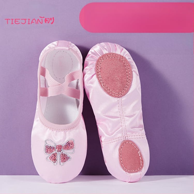 Vaikų baleto bateliai, Iron Arrow, viršutinė dalis iš šilko, padas iš jautienos odos, įprasto storio