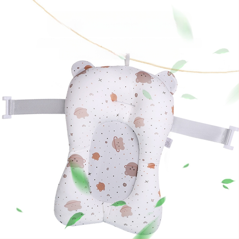 Kūdikio vonios kilimėlis su rėminiu tinklu; medžiaga: keturių krypčių elastinis audinys + tinklas + poliesterio užpildas + PE kabliukas; tinka sėdėjimui ir gulėjimui