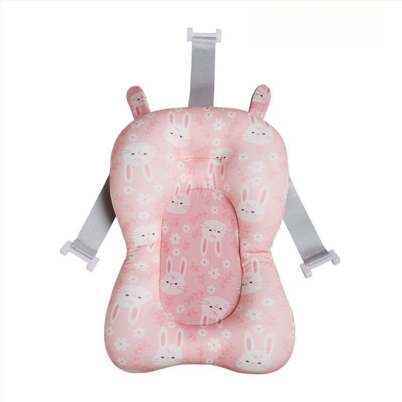 Kūdikio vonios kilimėlis su rėminiu tinklu; medžiaga: keturių krypčių elastinis audinys + tinklas + poliesterio užpildas + PE kabliukas; tinka sėdėjimui ir gulėjimui