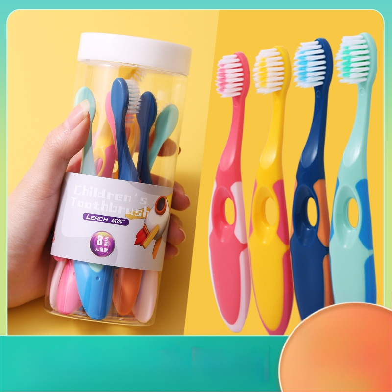 Le tooth детска четка за зъби, комплект от 8 броя, за деца на възраст 3–12 години, меки влакна