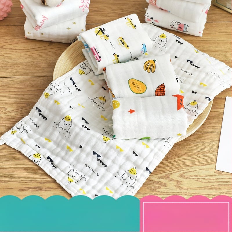 Chun Rui gauzinis kūdikio veido rankšluostis, šeši sluoksniai didelio tankio spausdinimas, 40s siūlai, 50–80 g, 90% medvilnė