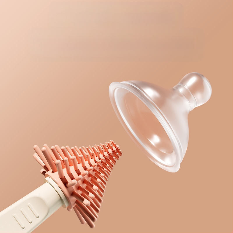 Butelių ir spenelių valymo šepetys, 3-in-1 nuimama sistema, 360° silikono ilga rankena, kūdikiams