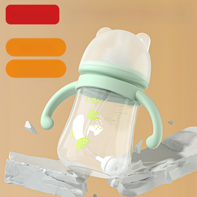 Μπιμπερό με χειρολαβή, ευρύ στόμιο, σχήματος κολοκύθας, λογότυπο εκτυπωμένο, πακέτο 72 τεμάχια