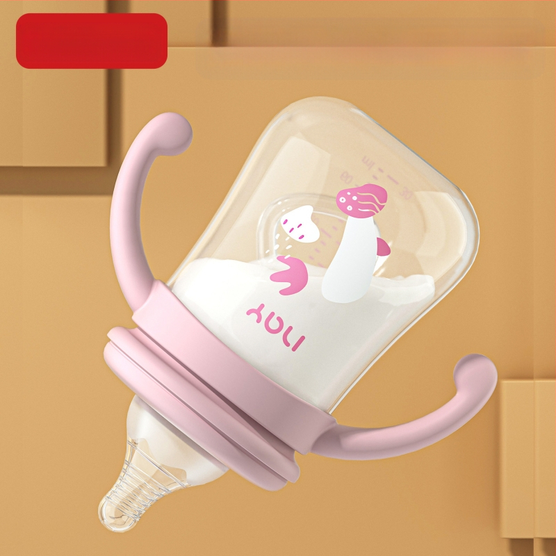 Μπιμπερό με χειρολαβή, ευρύ στόμιο, σχήματος κολοκύθας, λογότυπο εκτυπωμένο, πακέτο 72 τεμάχια