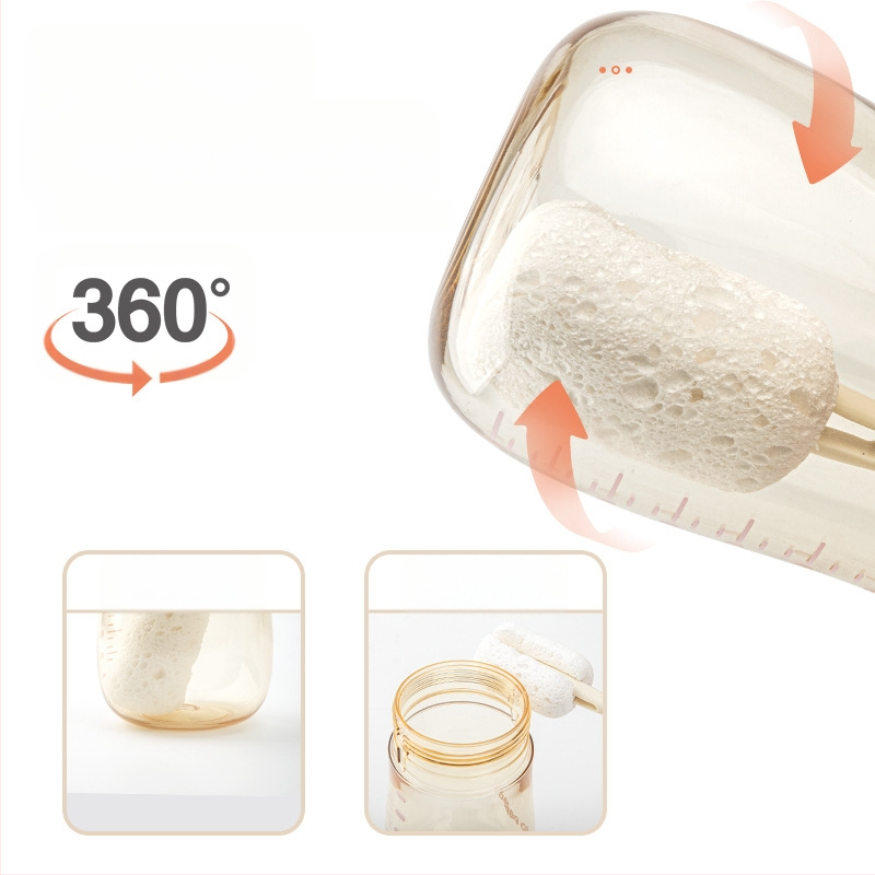 Bonmin Nešiojamas butelių šepetėlių komplektas – Silikoniniai butelių šepetėliai, Kelioninis valymo rinkinys