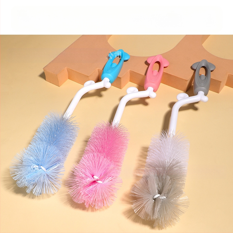 SAIDAH Pasukamas kūdikių butelių šepetėlis su nailoninėmis šerelėmis — tinkamas kūdikių buteliukams, vandens buteliams ir puodeliams