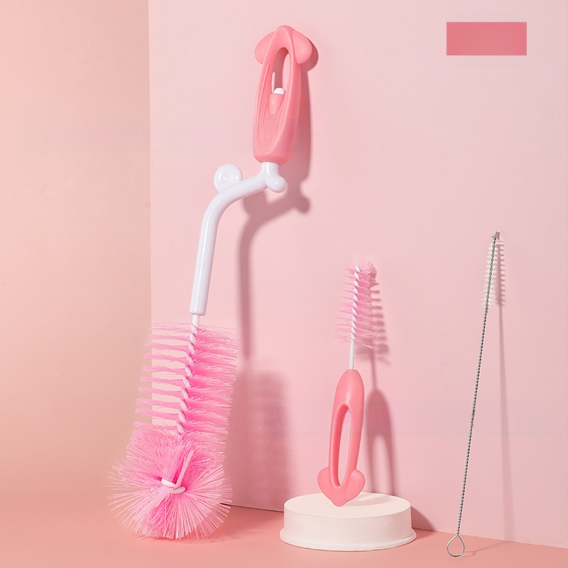 SAIDAH Pasukamas kūdikių butelių šepetėlis su nailoninėmis šerelėmis — tinkamas kūdikių buteliukams, vandens buteliams ir puodeliams