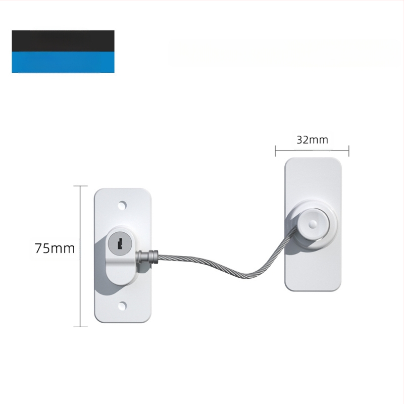 Κλειδαριά ασφαλείας FQ8A – ABS + ατσάλινο σύρμα, για ψυγείο, παράθυρο, ντουλάπα και συρτάρι