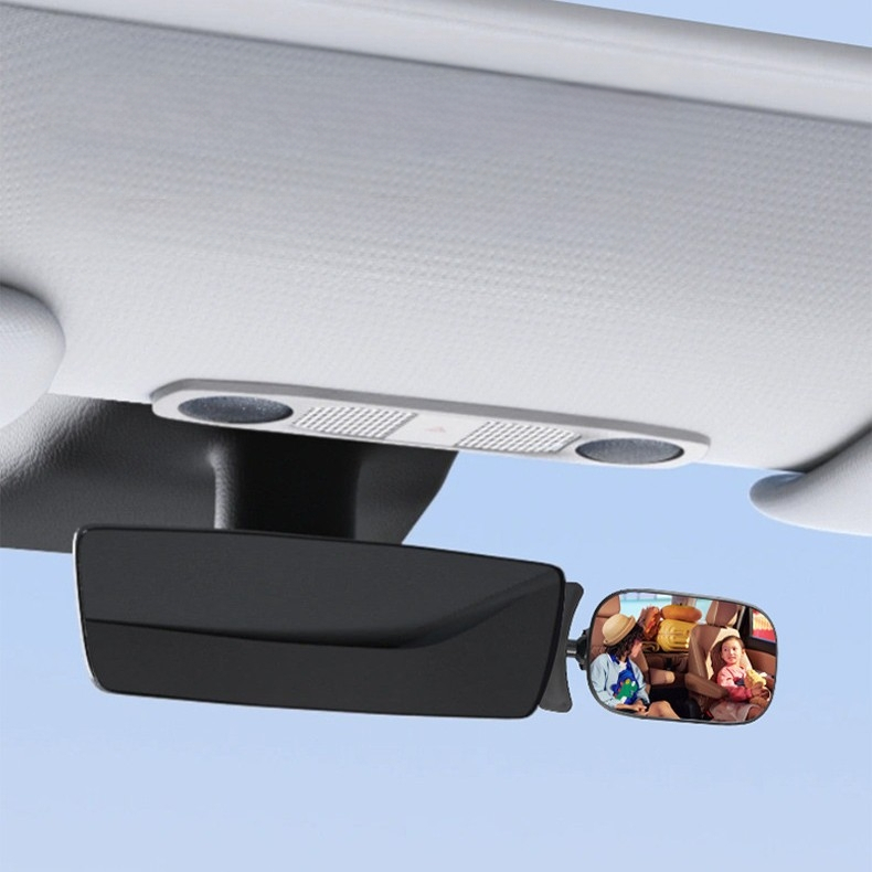 Automobilio vidinis galinio vaizdo veidrodėlis, 360° sukimasis, reguliuojamas; kūdikių stebėjimo veidrodėlis, skirtas transporto priemonėms su keturiais ratais