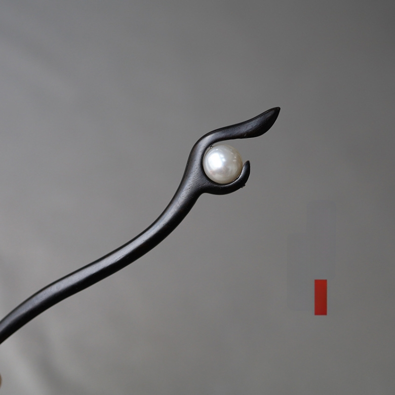 Ebano medžio plaukų segtukas, geometrinė forma, natūralus stilius, galvos aksesuaras