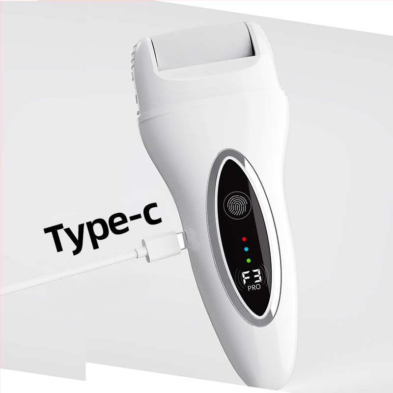 Elektrinis pėdų šlifuoklis pedikiūrui, negyvos odos šalinimui, plaunamas, įkraunamas, su skaitmeniniu ekranu ir apšvietimu (2024 m. modelis)