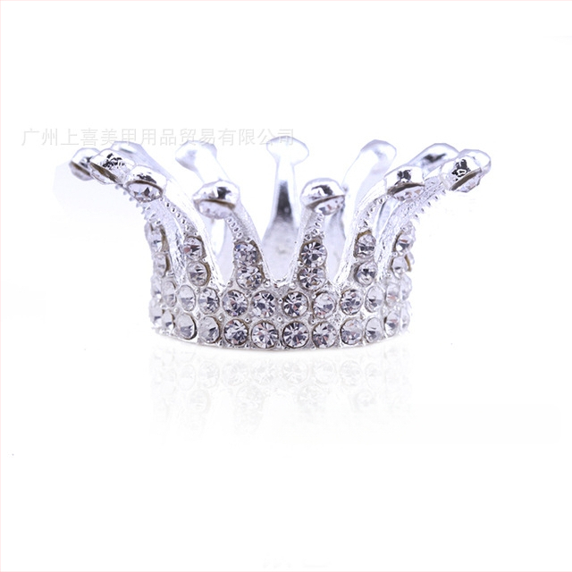 Nagų meno lydinio karūnos laikiklis su kristalais, retro stiliaus saugyklos laikiklis geliniams nagų rašikliams