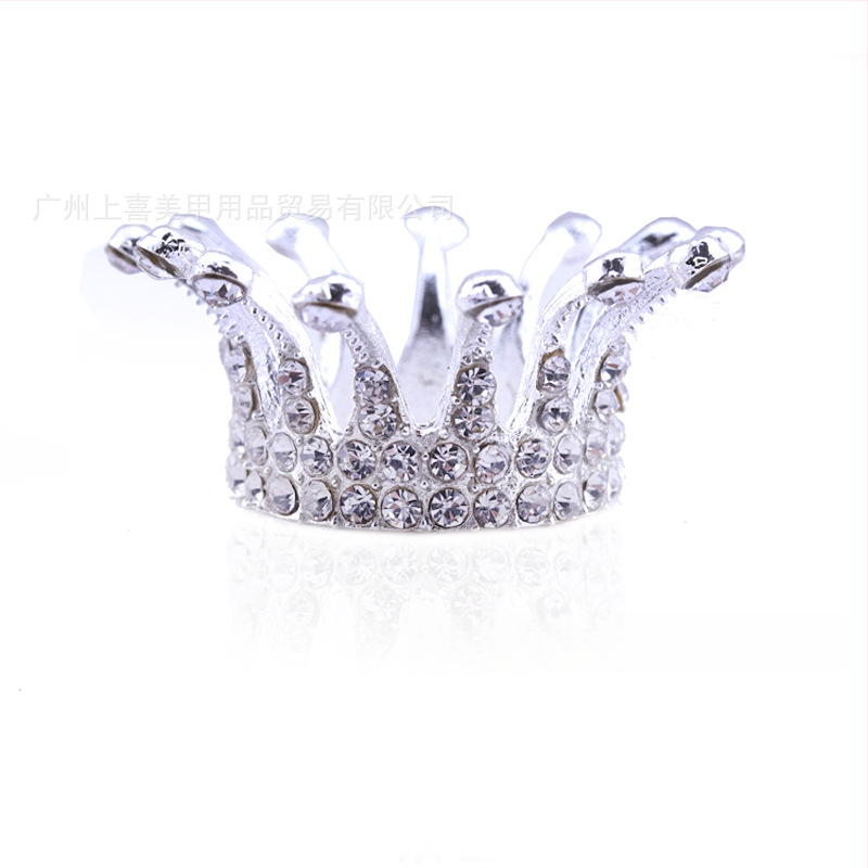 Nagų meno lydinio karūnos laikiklis su kristalais, retro stiliaus saugyklos laikiklis geliniams nagų rašikliams