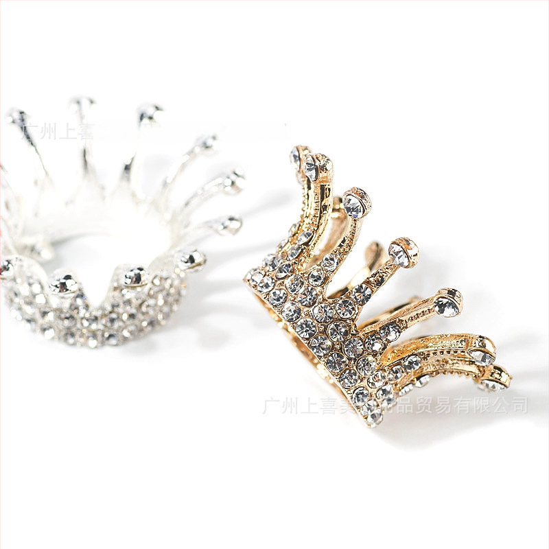 Nagų meno lydinio karūnos laikiklis su kristalais, retro stiliaus saugyklos laikiklis geliniams nagų rašikliams