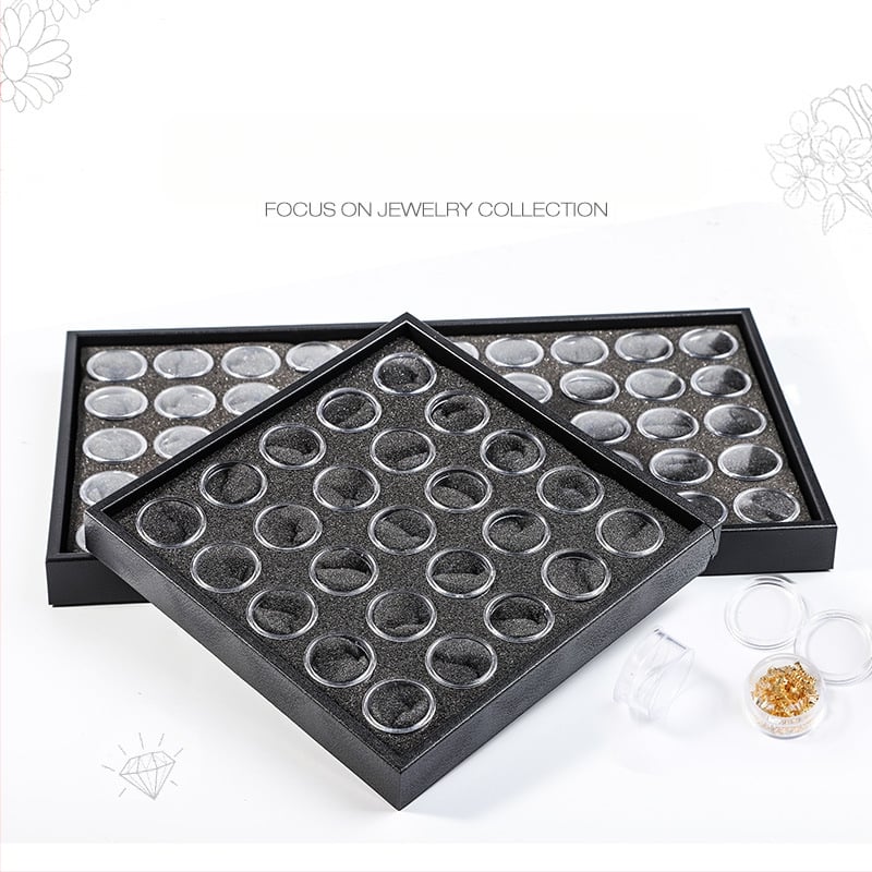 Nagų įrankių laikymo dėžutė su 25/50 skyriais, plastikinė konstrukcija, skirta nagų papuošalų ir deimantų priedų saugojimui – ZLY