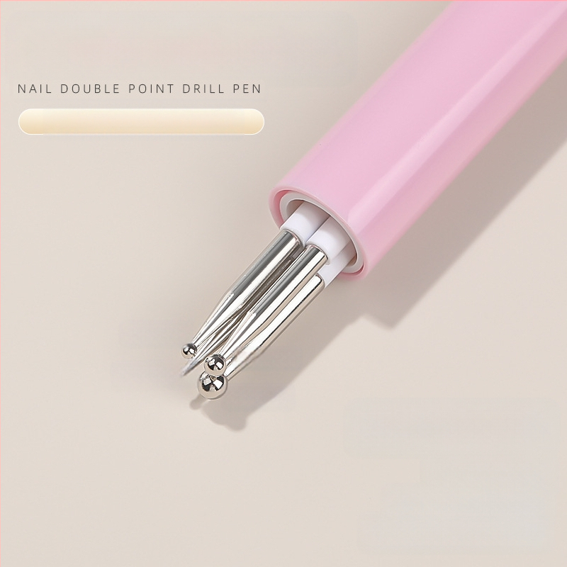 Nail art 4-in-1 gręžimo pieštukas su karoliukais ir deimantų dekoru, pasukamas įrankis su ilga plastiko rankena