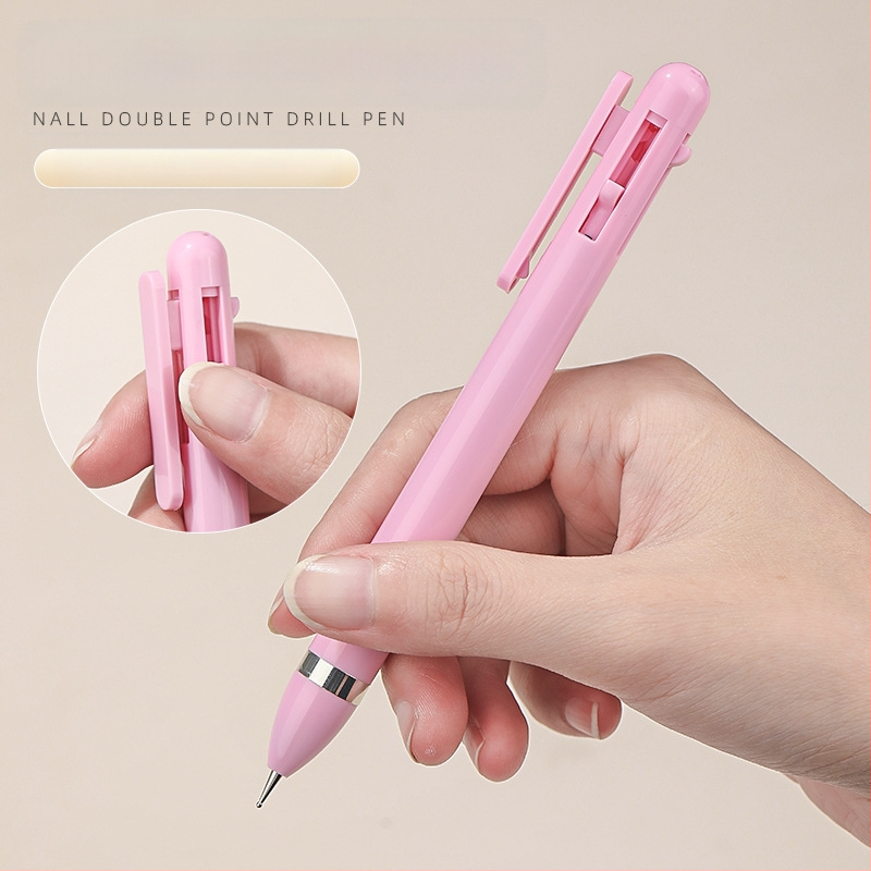 Nail art 4-in-1 gręžimo pieštukas su karoliukais ir deimantų dekoru, pasukamas įrankis su ilga plastiko rankena