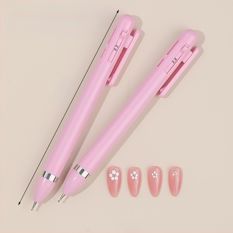 Nail art 4-in-1 gręžimo pieštukas su karoliukais ir deimantų dekoru, pasukamas įrankis su ilga plastiko rankena