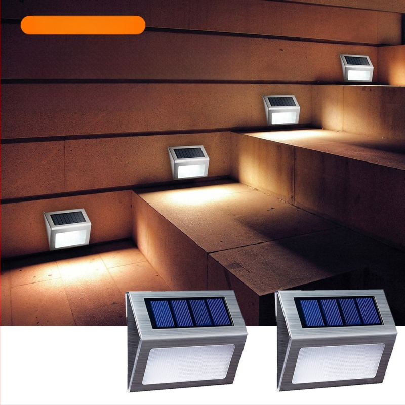 Saulės energijos nerūdijančio plieno laiptų šviestuvas lauko naudojimui (3 LED; nerūdijantis plienas; saulės energija; veikimo laikas 6-12 valandų; pritaikomumas)