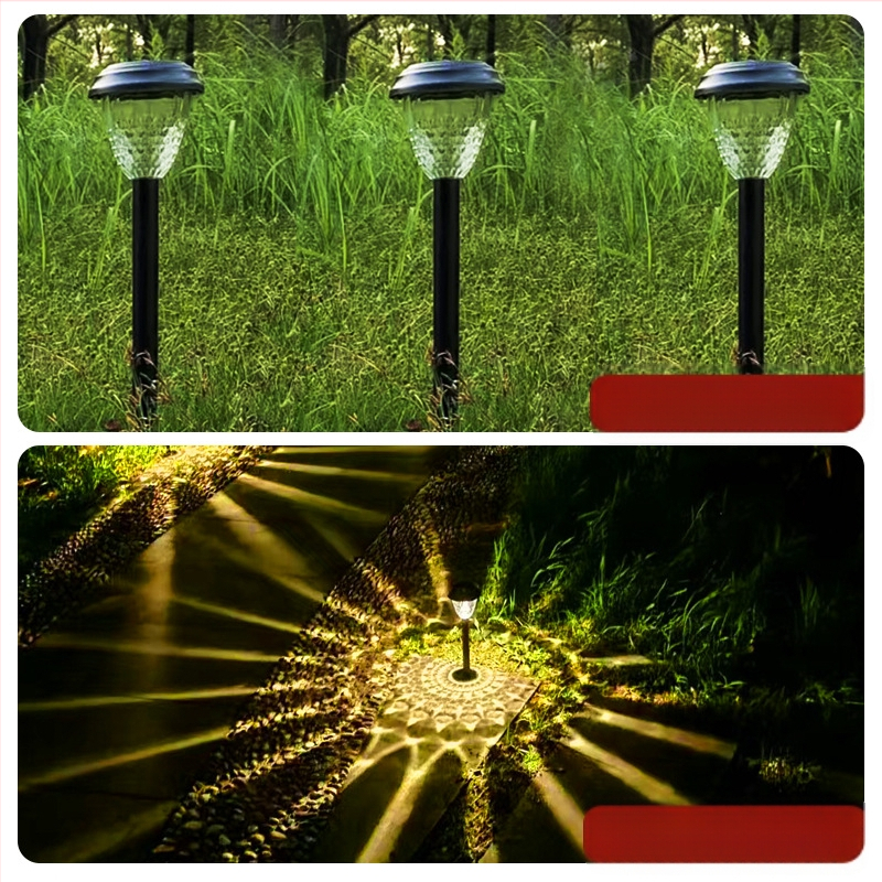 Соларна градинска светлина с форма на цвете, LED светлинен източник, модел XHDM-2408, време на светене 6–12 ч, живот 3 години, напрежение 1.2V