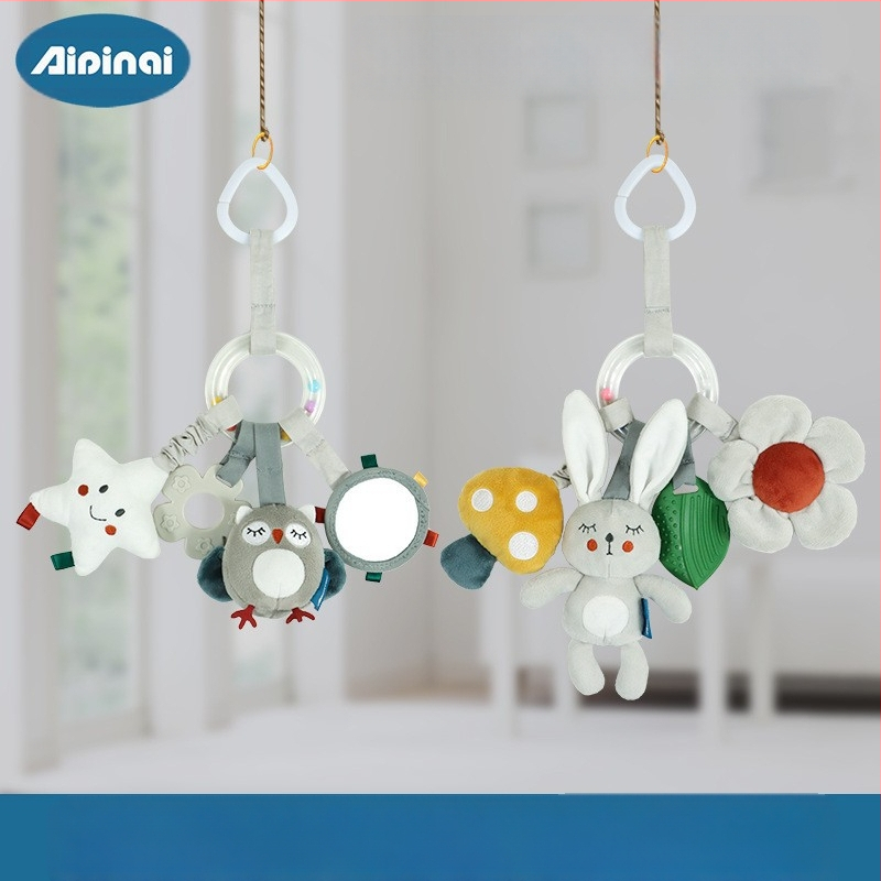 Šiaurės šalių stiliaus pūkuota žaislas vežimėliui kūdikiams 0–3 metų, kabinama žaislas vežimėliui