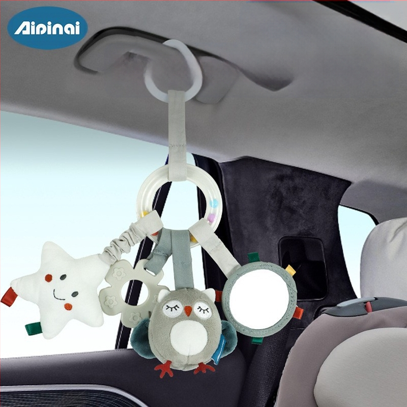 Šiaurės šalių stiliaus pūkuota žaislas vežimėliui kūdikiams 0–3 metų, kabinama žaislas vežimėliui