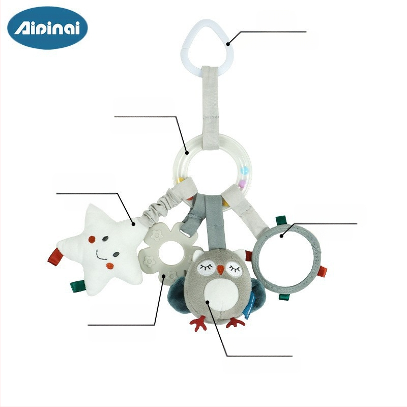 Šiaurės šalių stiliaus pūkuota žaislas vežimėliui kūdikiams 0–3 metų, kabinama žaislas vežimėliui