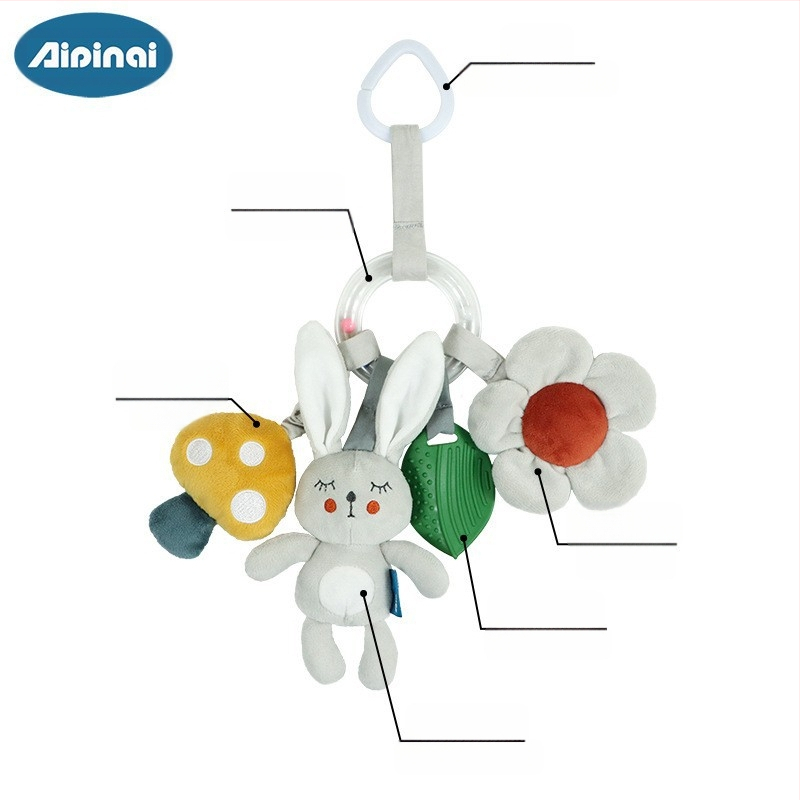 Šiaurės šalių stiliaus pūkuota žaislas vežimėliui kūdikiams 0–3 metų, kabinama žaislas vežimėliui