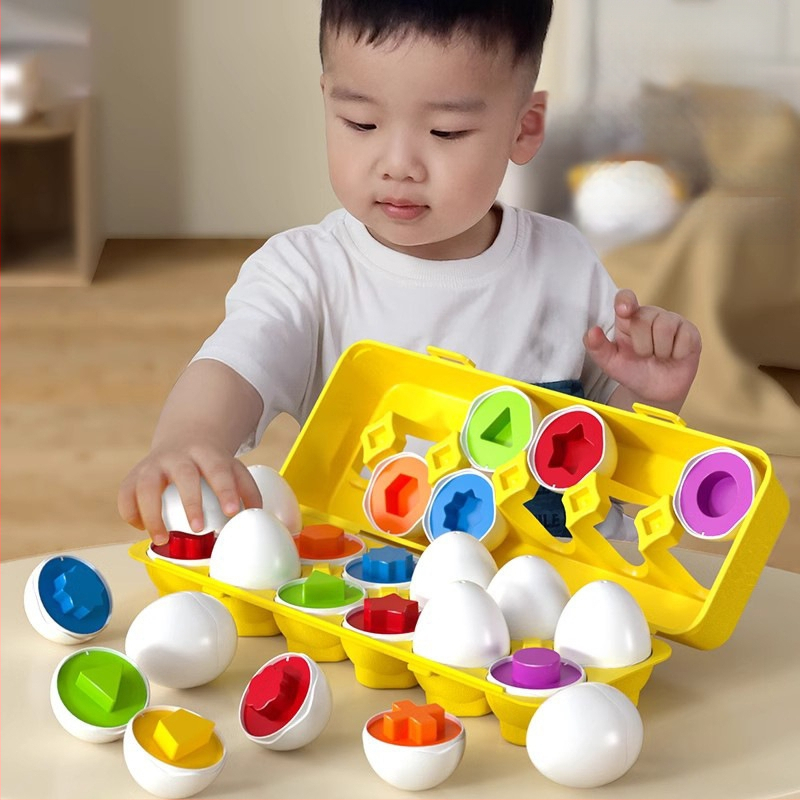 Montessori formų atitikimo kiaušinių dėlionė – plastikas, Shang Yu ženklas, daugiafunkcinė, OEM logotipo pritaikymas, tinkama vaikams 4–6 metų