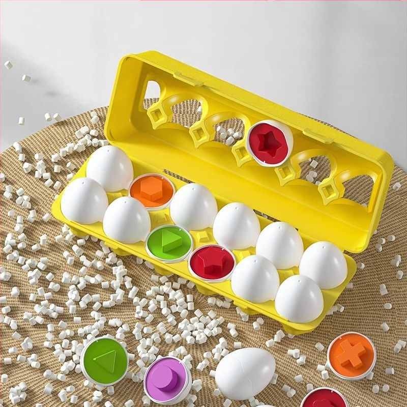 Montessori formų atitikimo kiaušinių dėlionė – plastikas, Shang Yu ženklas, daugiafunkcinė, OEM logotipo pritaikymas, tinkama vaikams 4–6 metų