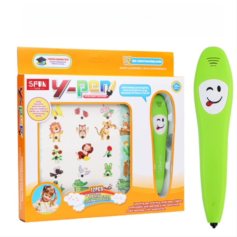 Bērnu interaktīvā lasīšanas pildspalva angļu valodai – funkcijas: vecāku un bērnu spēles, runas atpazīšana, mūzika un skaņas; materiāls: plastmasa; barošanas avots: parastā sausa baterija; vecuma grupa: 7–14 gadi