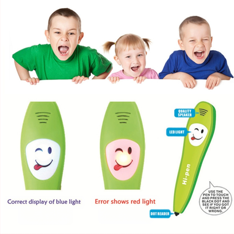 Bērnu interaktīvā lasīšanas pildspalva angļu valodai – funkcijas: vecāku un bērnu spēles, runas atpazīšana, mūzika un skaņas; materiāls: plastmasa; barošanas avots: parastā sausa baterija; vecuma grupa: 7–14 gadi