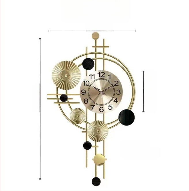 Sieninis laikrodis, apskrito metalo korpuso, kvarcinis mechanizmas (Aishida 005), baterijomis maitinamas, modernus minimalistinis dizainas, dekoratyvus, skirtas svetainei, miegamajam ir darbo kambariui, vienpusis