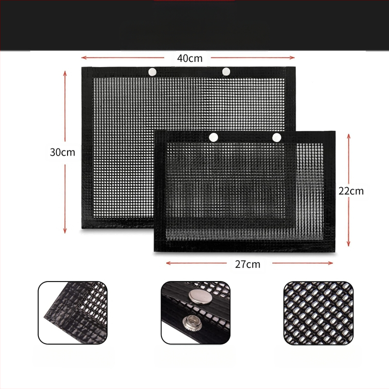 Grilio tinklo maišelis, teflonas, stačiakampio formos, nelipnus, atsparus aukštoms temperatūroms