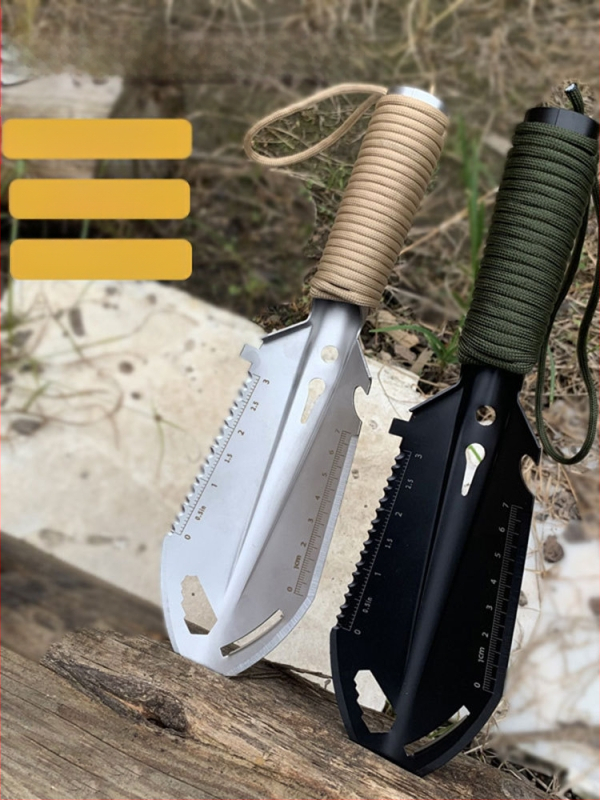 Ārā lāpsta kempingam, no nerūsējošā tērauda, pārnēsājama un daudzfunkcionāla, piemērota zemei un dārzam