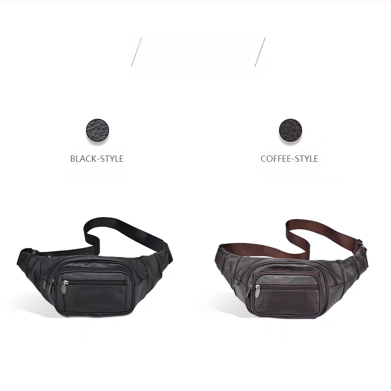 Vyriska juosmens rankinė iš odos pirmojo sluoksnio veršienos odos, atspari vandeniui ir dėvėjimui, pamušalas iš poliesterio, tinkama laisvalaikiui ir kelionėms, pavasaris 2024